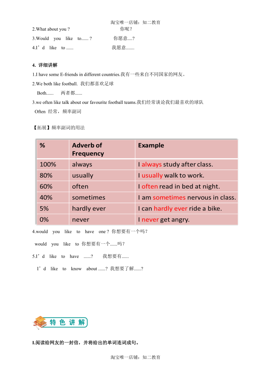 Module 2 Relationships Unit E-friends 讲义和测试（含答案）.doc_第3页