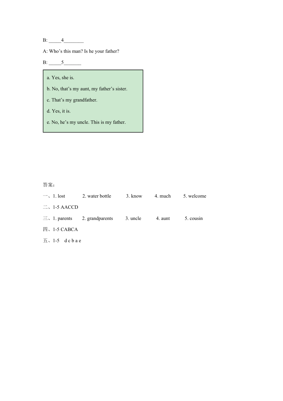 Unit 4 My Family Lesson 3 同步练习 3.doc_第3页