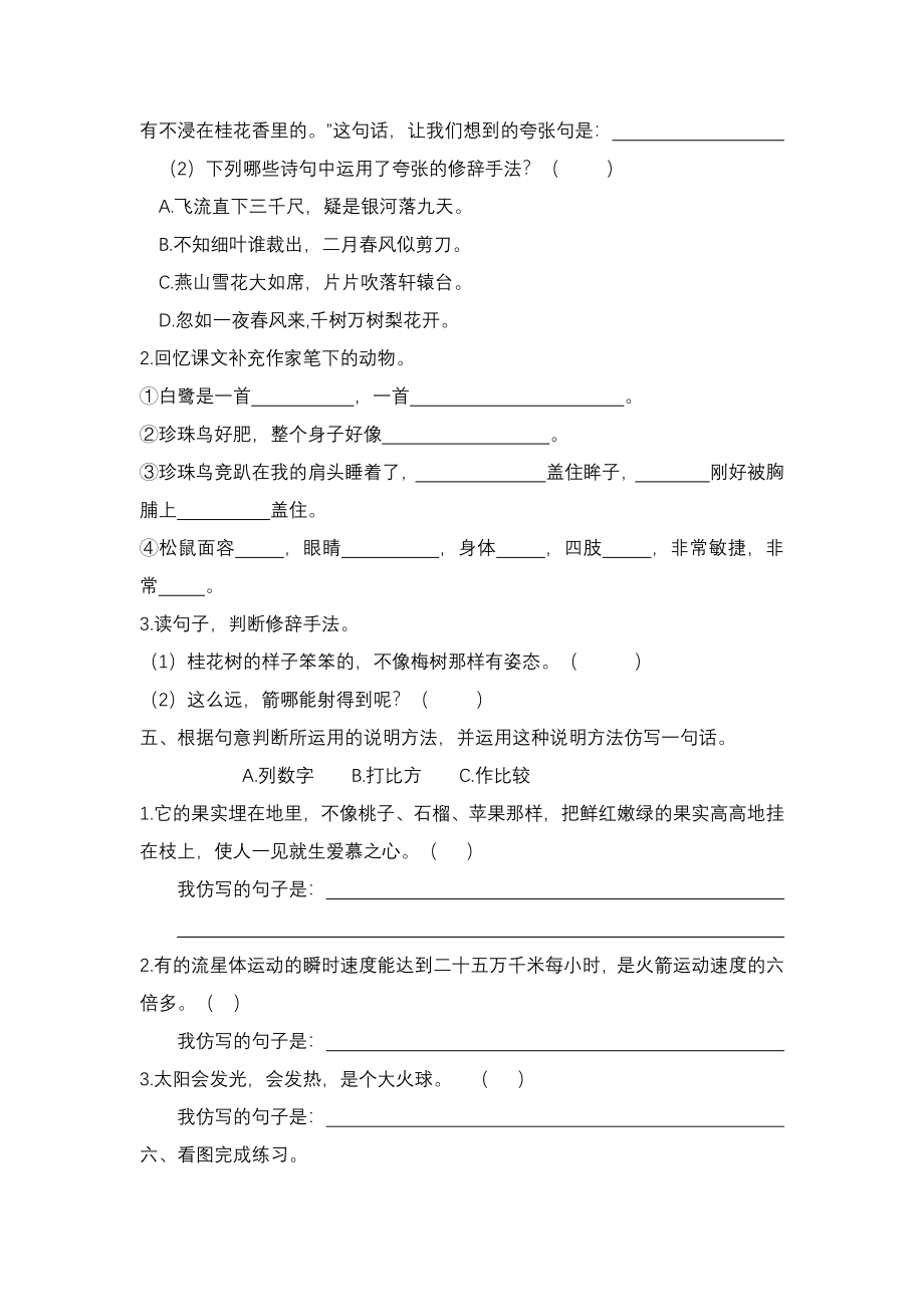 统编版语文5年级（上册）专项训练——句子（含答案）.pdf_第3页