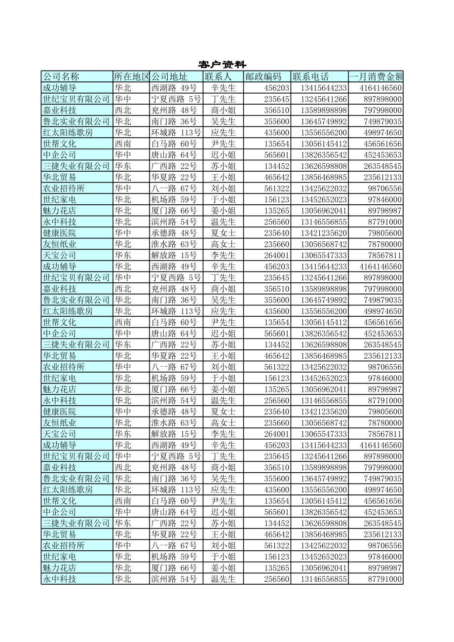 客户资料管理表.xls_第1页