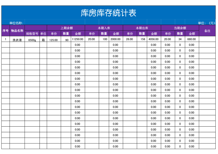 库房库存统计表.xlsx_第1页