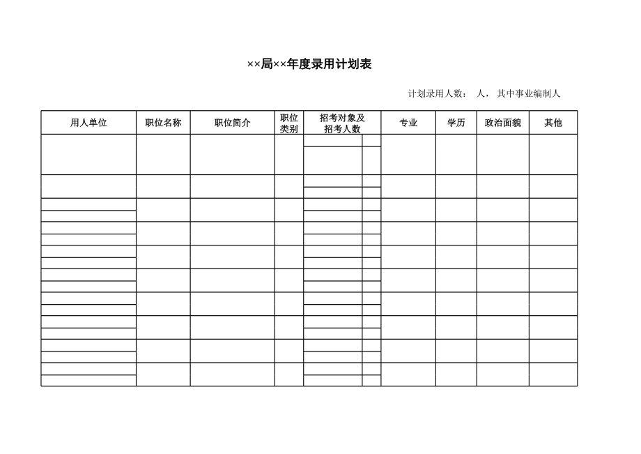 局年度录用计划表 (2).xls_第1页