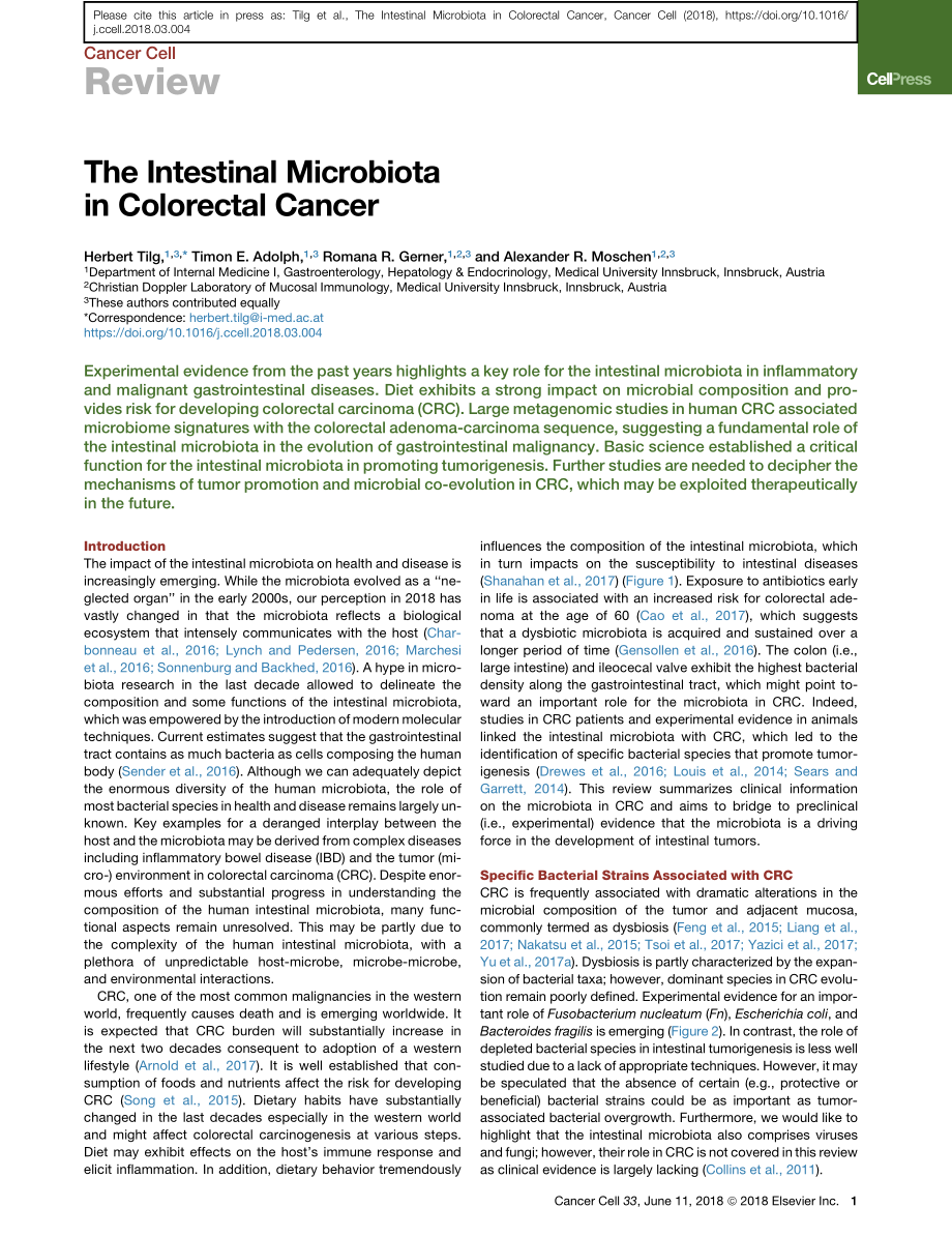 The Intestinal Microbiota in Colorectal Cancer.pdf_第1页