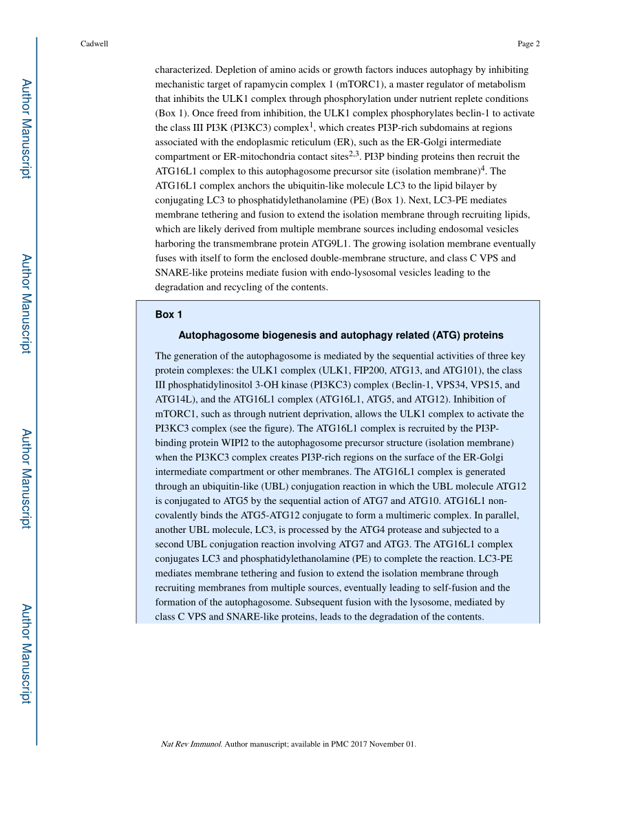 Crosstalk between autophagy and inflammatory signaling pathways-balancing host defence and homeostasis.pdf_第2页