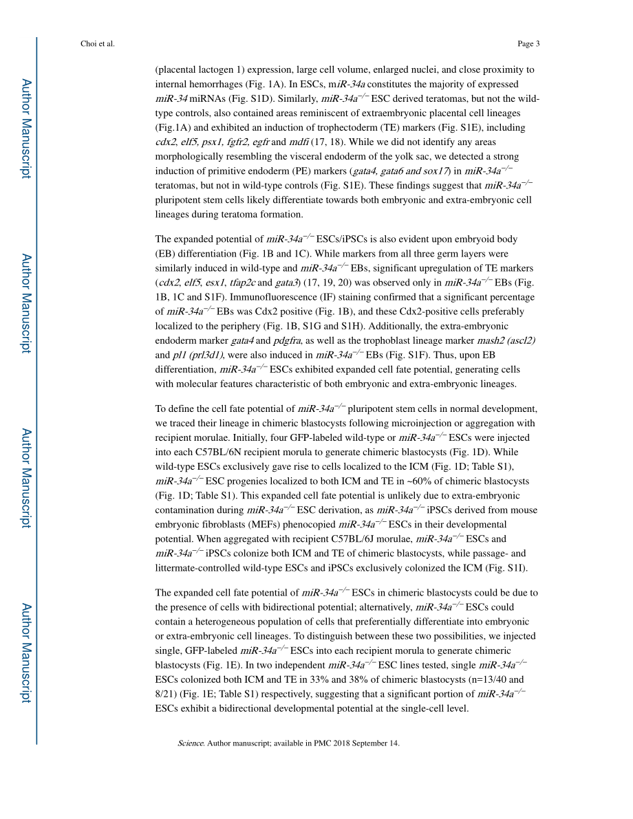 Science. 2017 缺失miR-34a可增加多能干细胞的细胞命运潜能.pdf_第3页