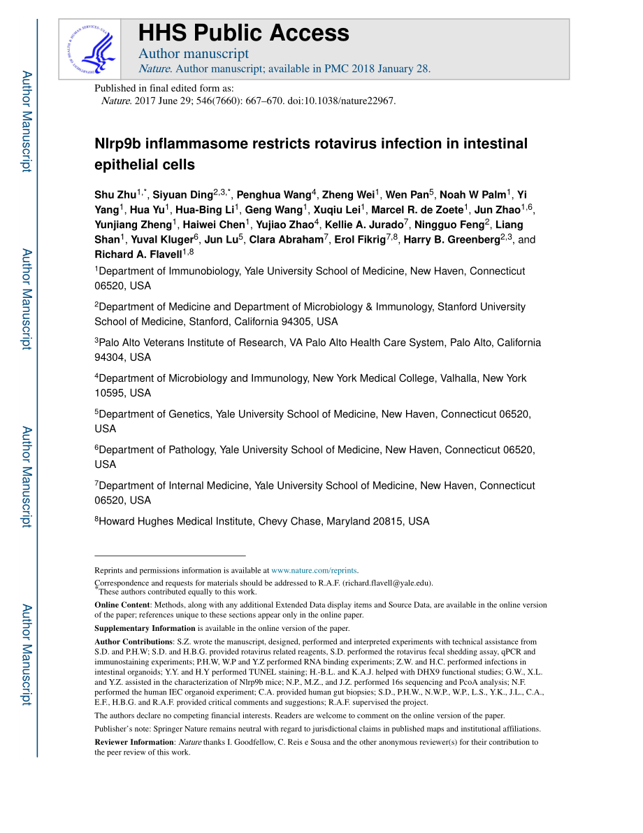 2017-Zhu-Nlrp9b炎性体限制肠上皮细胞中的轮状病毒感染.pdf_第1页