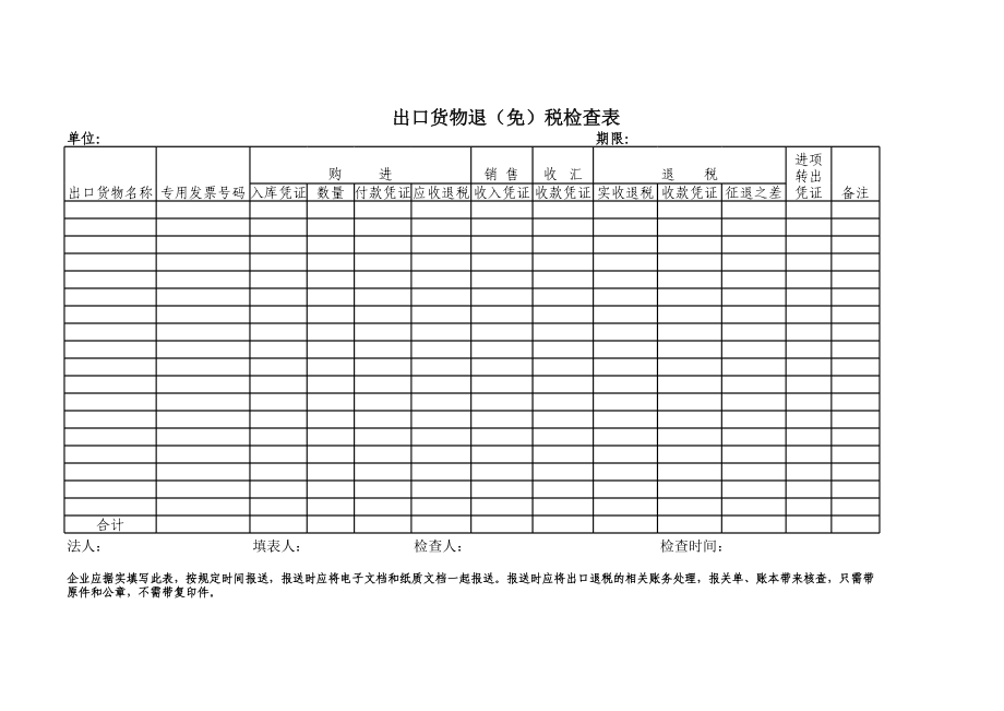 退税检查表.xls_第1页