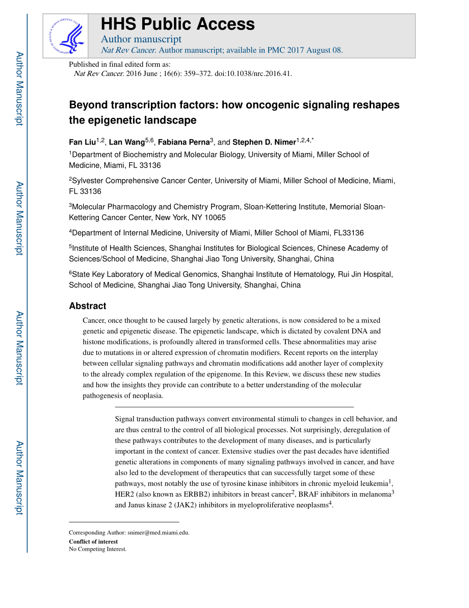 Beyond transcription factors-how oncogenic signaling reshapes the epigenetic landscape.pdf_第1页