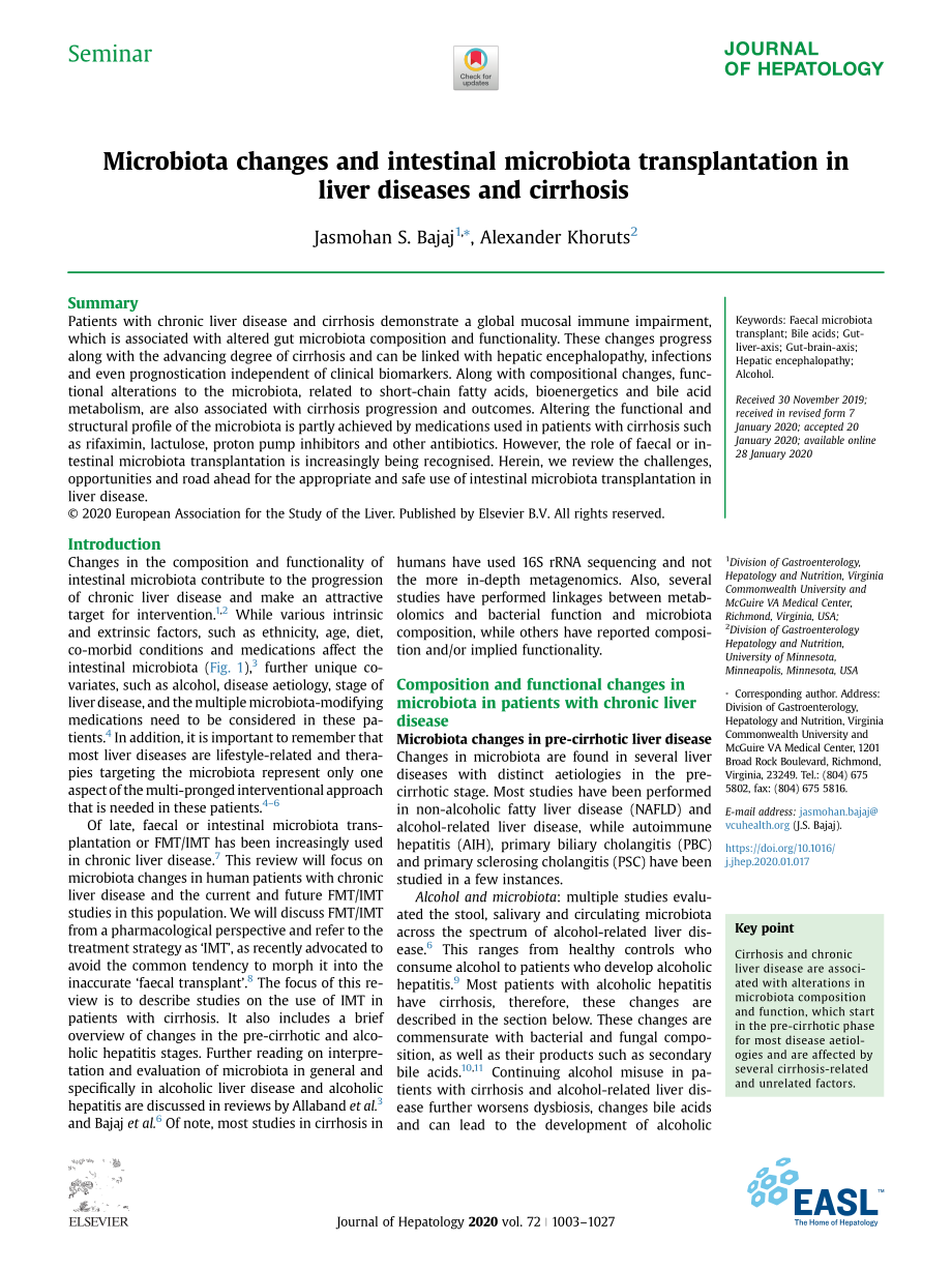 Microbiota changes and intestinal microbiota t.pdf_第1页