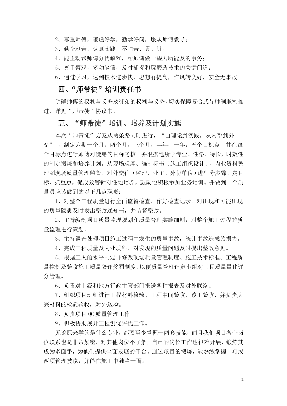 【培养】(完整版)师带徒培养方案 (2).doc_第2页