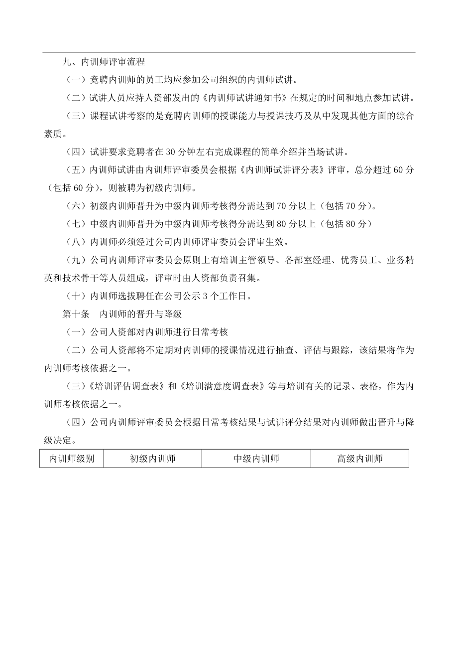 【模板】企业内训师管理办法.docx_第3页