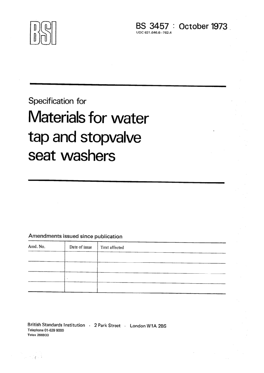 [www.staffempire.com]-BS 3457-1973 Specification for materials for water tap and stopvalve seat washers.pdf_第1页