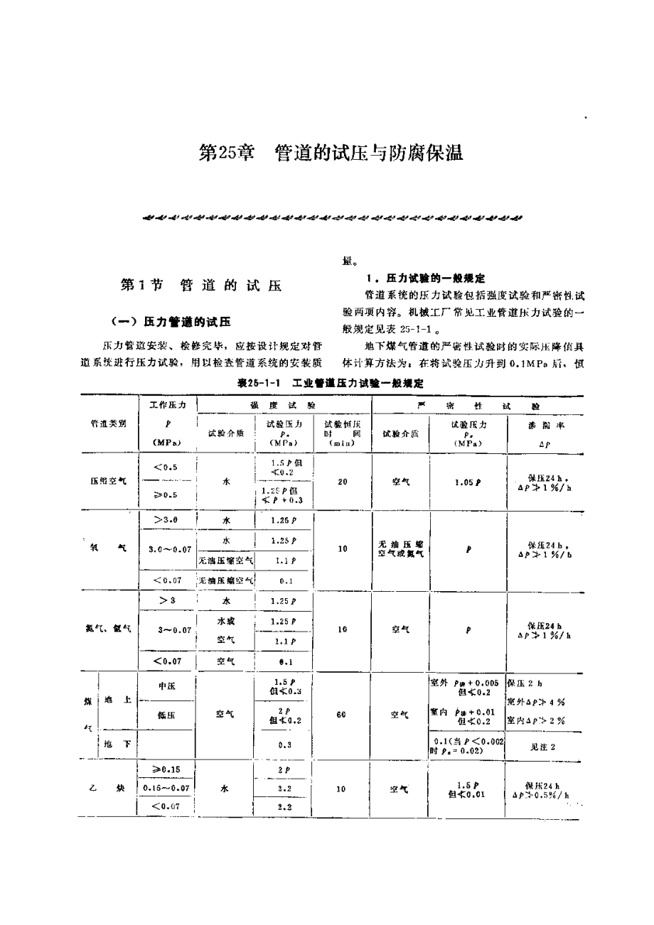 第6篇工业管道的修理 第25章 管道的试压与防腐保温.pdf_第1页