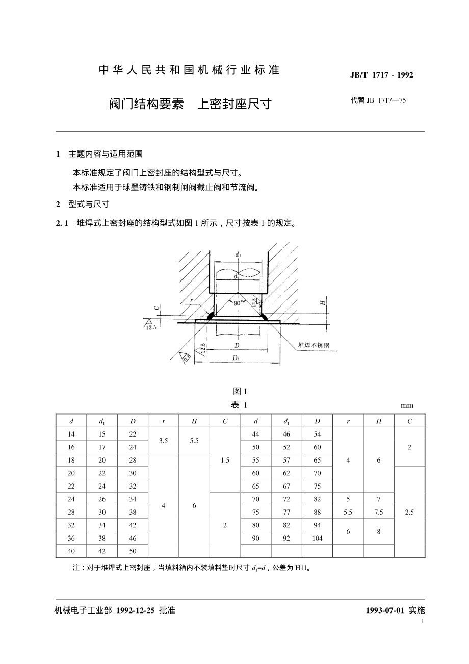 [www.staffempire.com]-JB-T 1717-1992 阀门结构要素上密封座尺寸.pdf_第2页