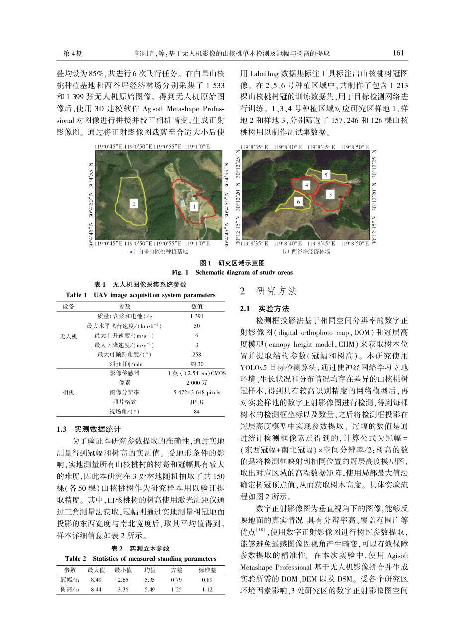 基于无人机影像的山核桃单木检测及冠幅与树高的提取.pdf_第3页