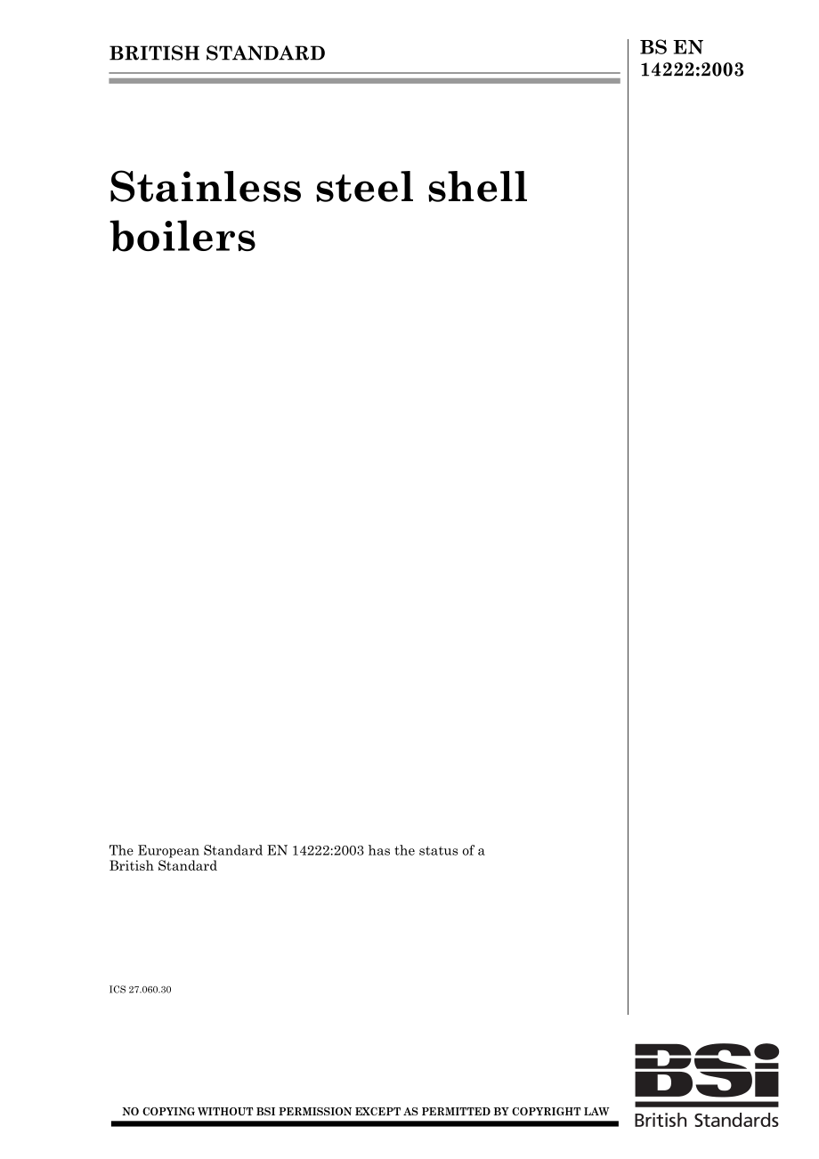 [www.staffempire.com]-BS EN 14222-2003 Stainless steel shell boilers.pdf_第1页