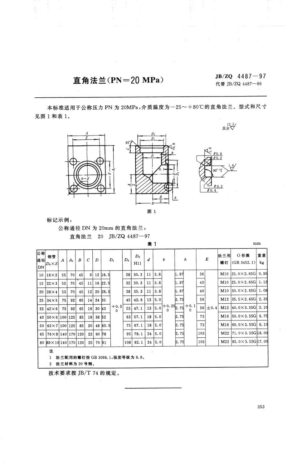 [www.staffempire.com]-JBZQ 4487-1997 直角法兰(PN=20MPa).pdf_第1页