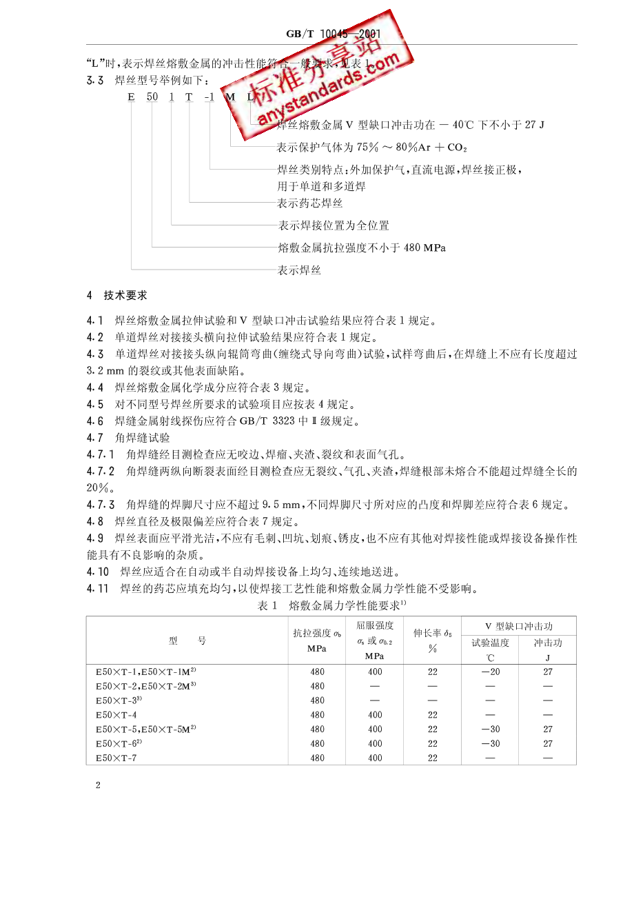 GB T 10045-2001 碳钢药芯焊丝.pdf_第3页