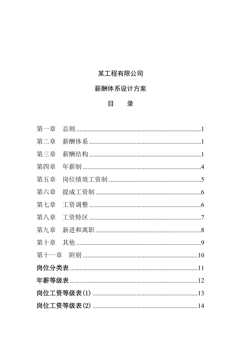 (建筑工程设计)工程公司薪酬体系设计方案.doc_第1页