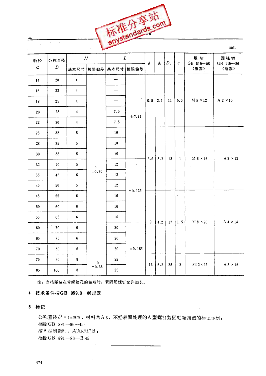 GB 891-86 螺钉紧固轴端挡圈.pdf_第2页