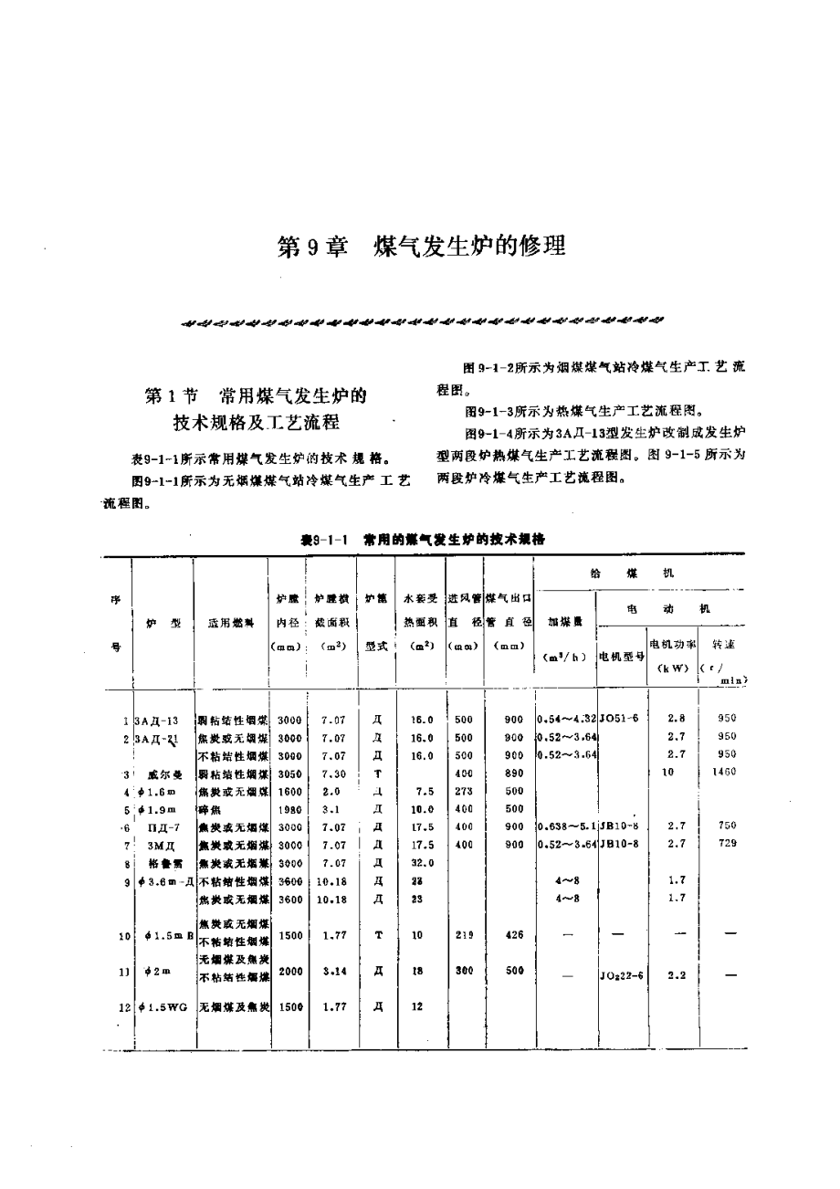 第3篇煤气站设备的修理 第9章 煤气发生炉的修理.pdf_第1页