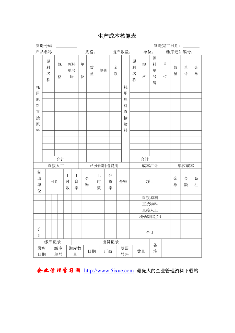 4.生产成本核算表.doc_第1页