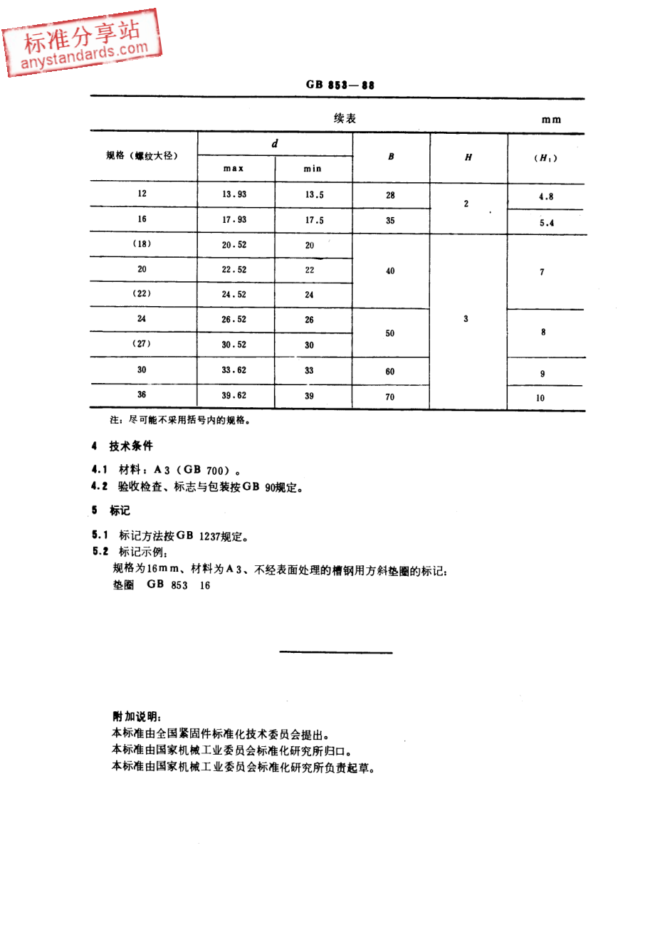 GB T 853-1988槽钢用方斜垫圈.pdf_第2页