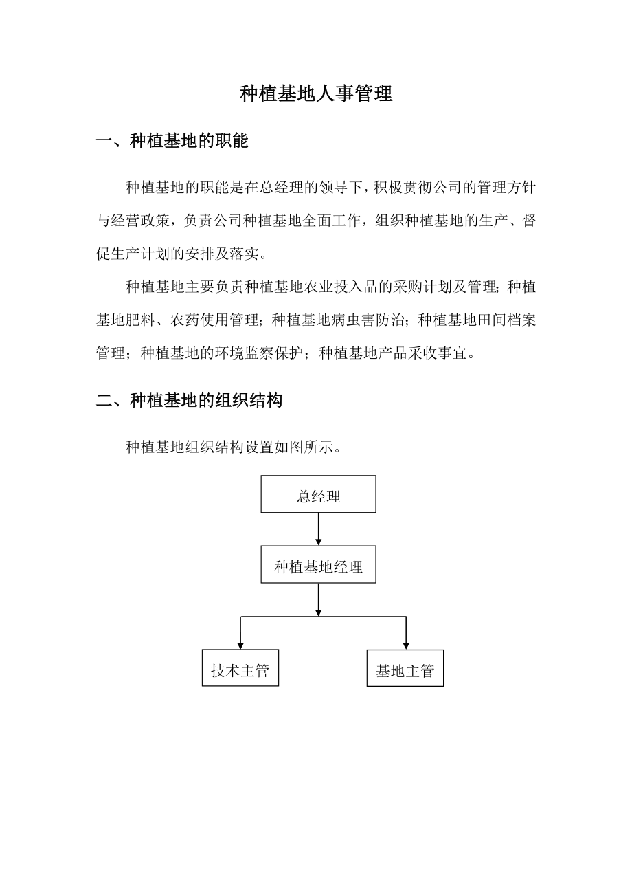 种植基地人事管理制度.doc_第1页