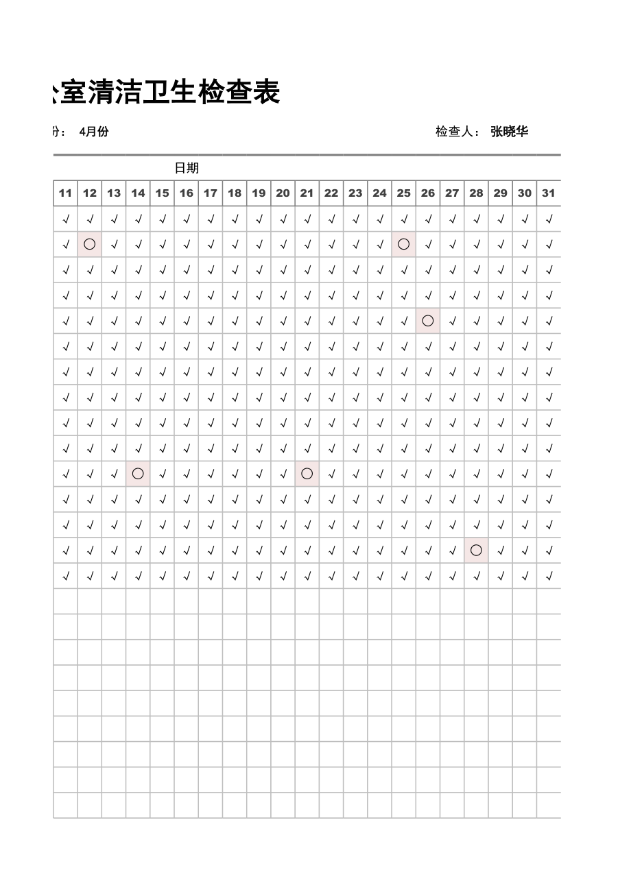 02-【管理表格】-03-办公室清洁卫生检查表 (2).xlsx_第3页