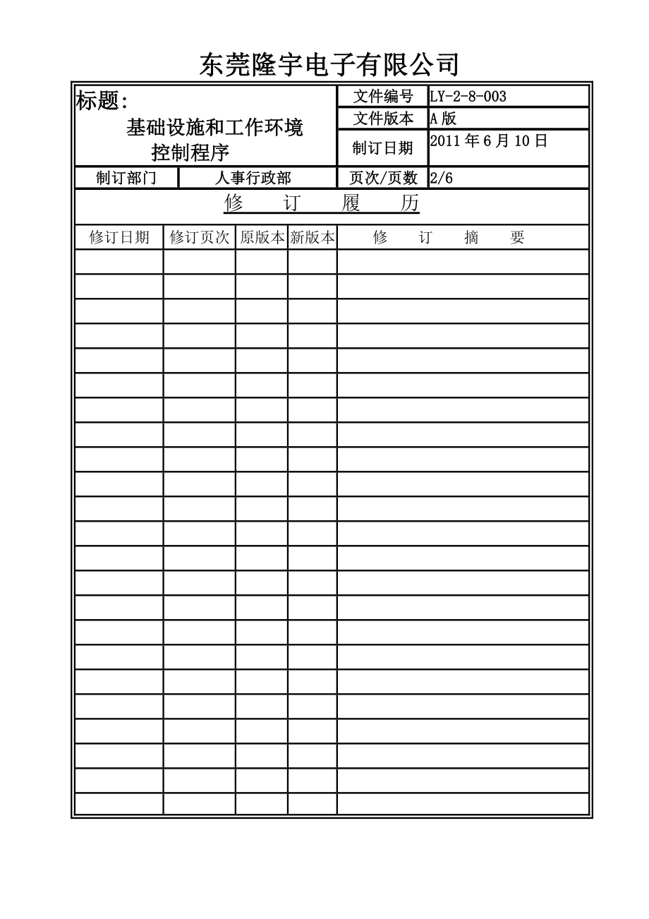 LY-2-8-003 基础实施和工作环境控制程序.doc_第2页