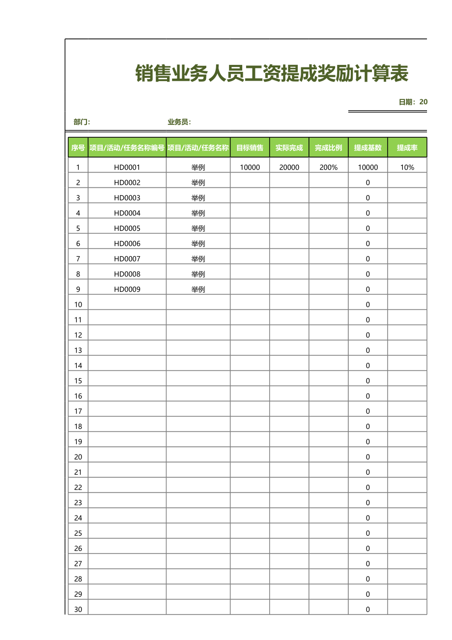 11 -销售业务人员工资提成奖励计算表 (2).xlsx_第1页