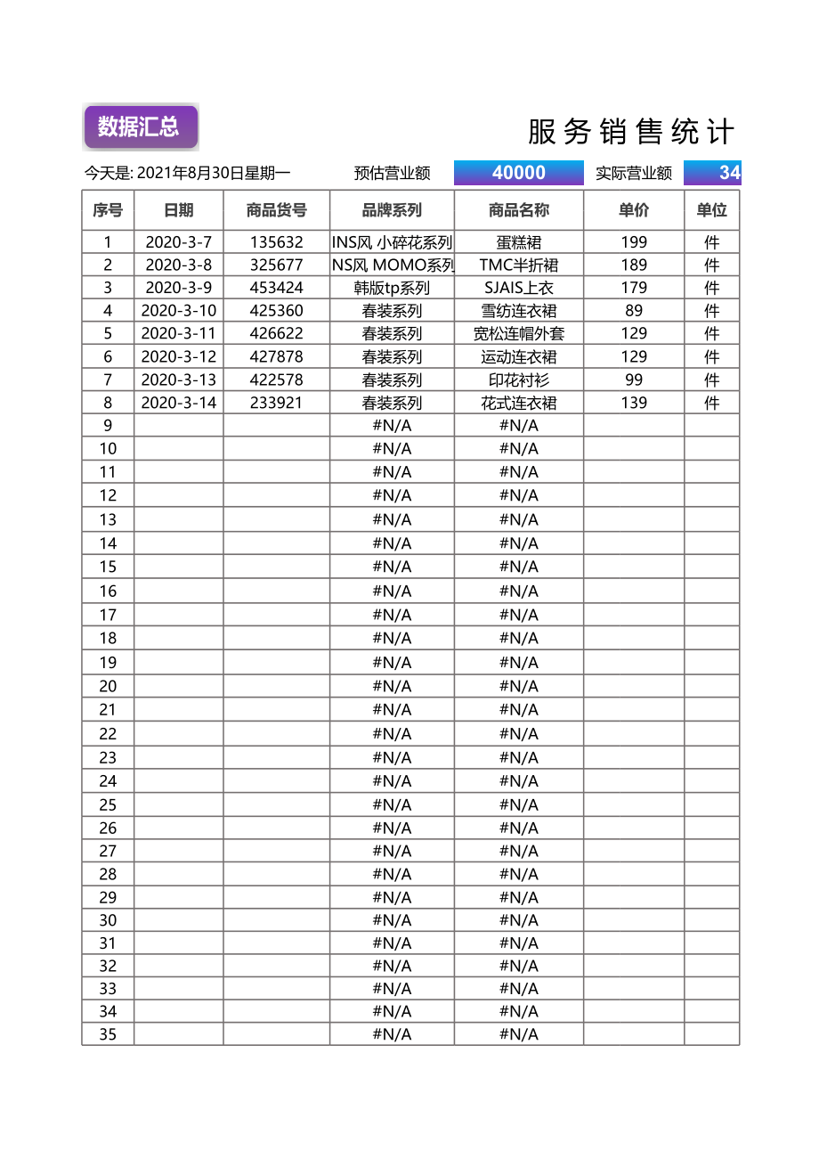 服装销售统计表（自动计算） (2).xlsx_第3页