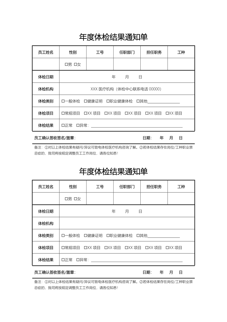 员工年度体检结果通知.docx_第1页