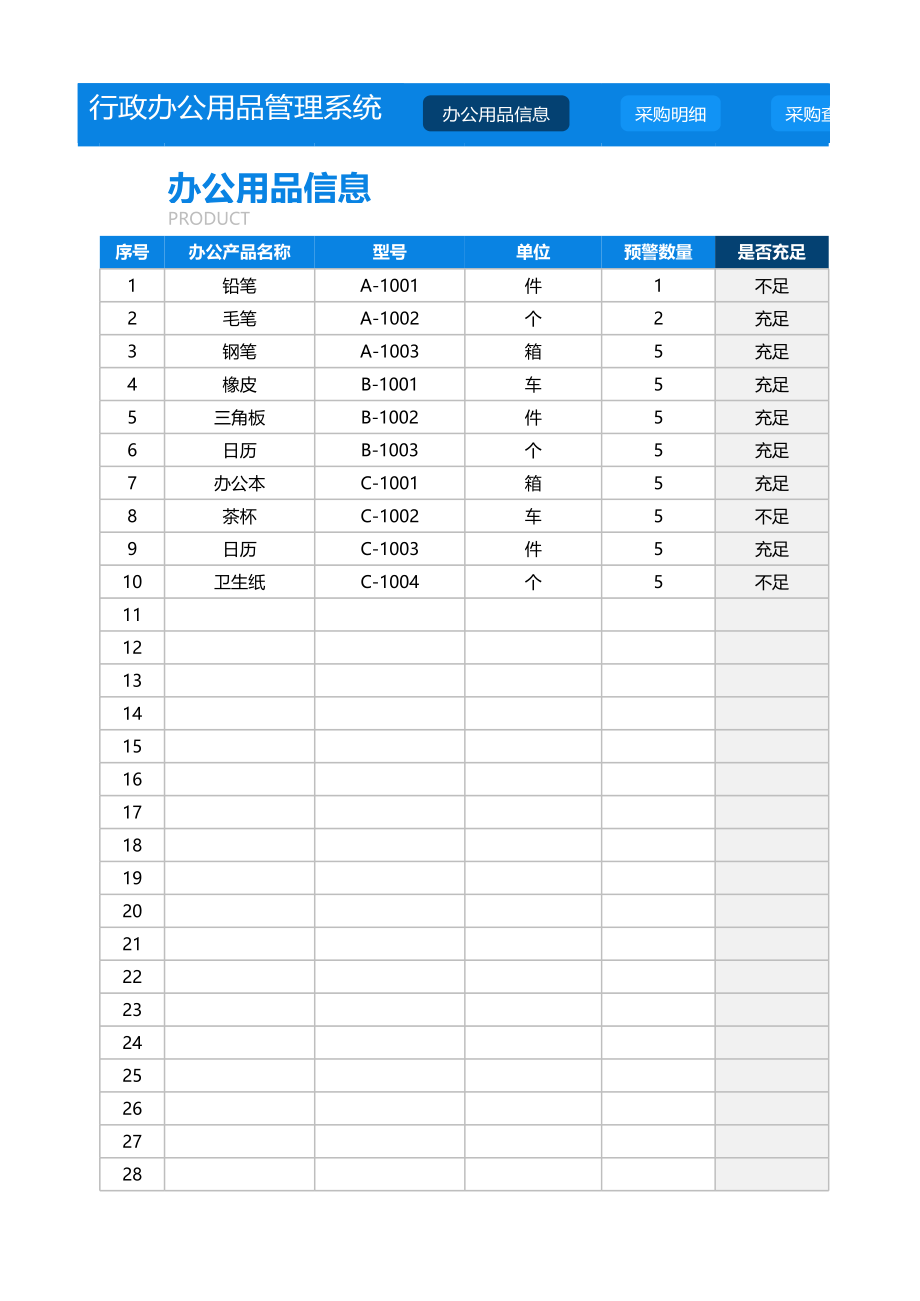 379行政办公用品管理系统.xlsx_第1页