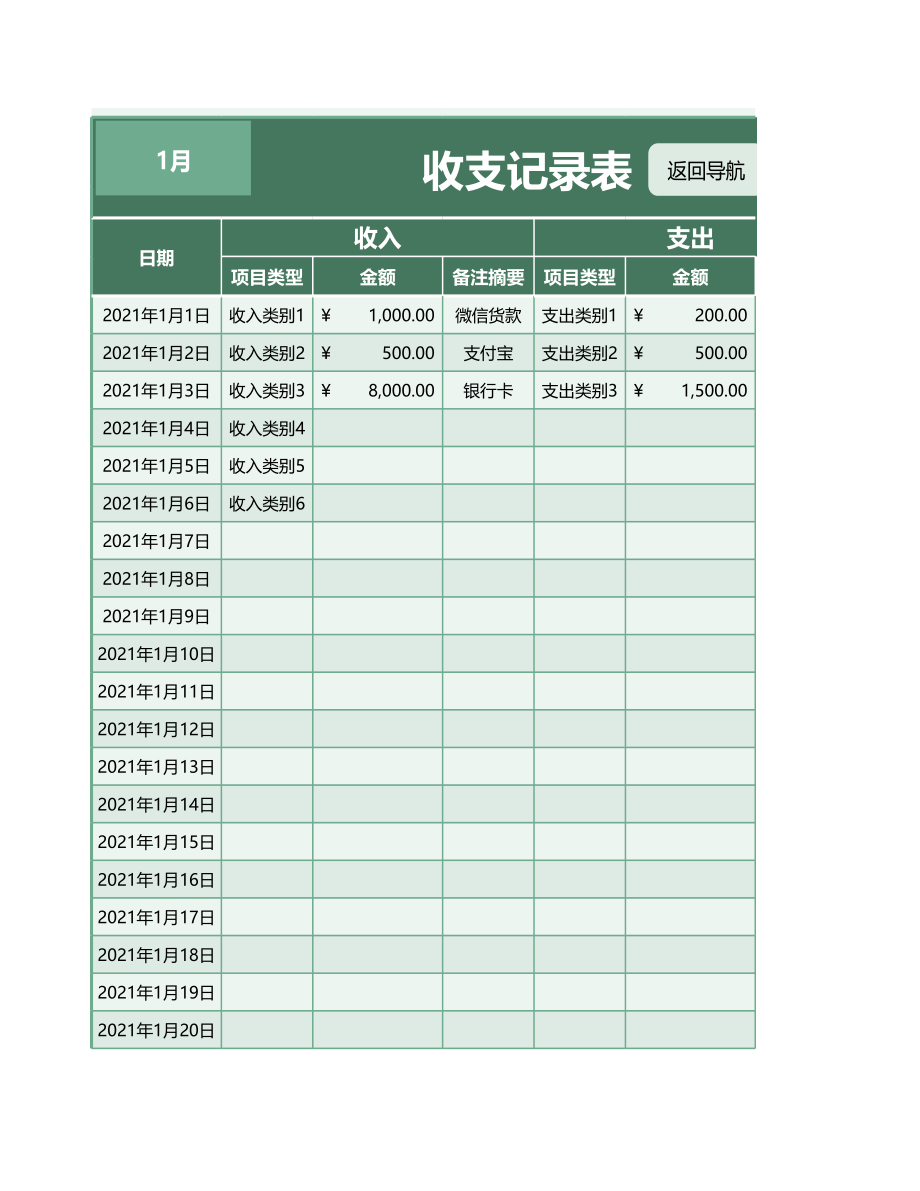 03-【管理系统】-11-出纳记账管理系统 (2).xlsx_第3页