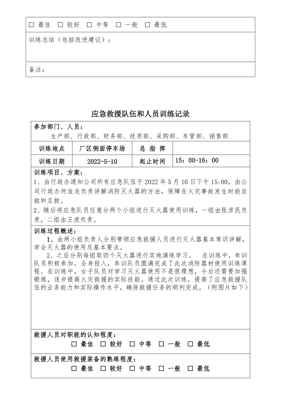 2022年应急救援队伍训练记录.doc_第2页