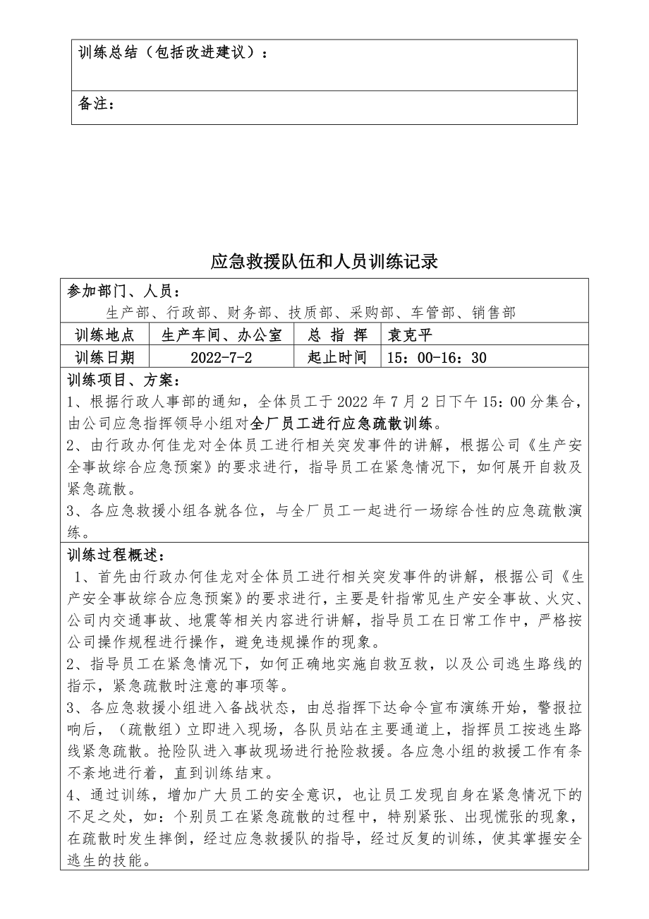 2022年应急救援队伍训练记录.doc_第3页