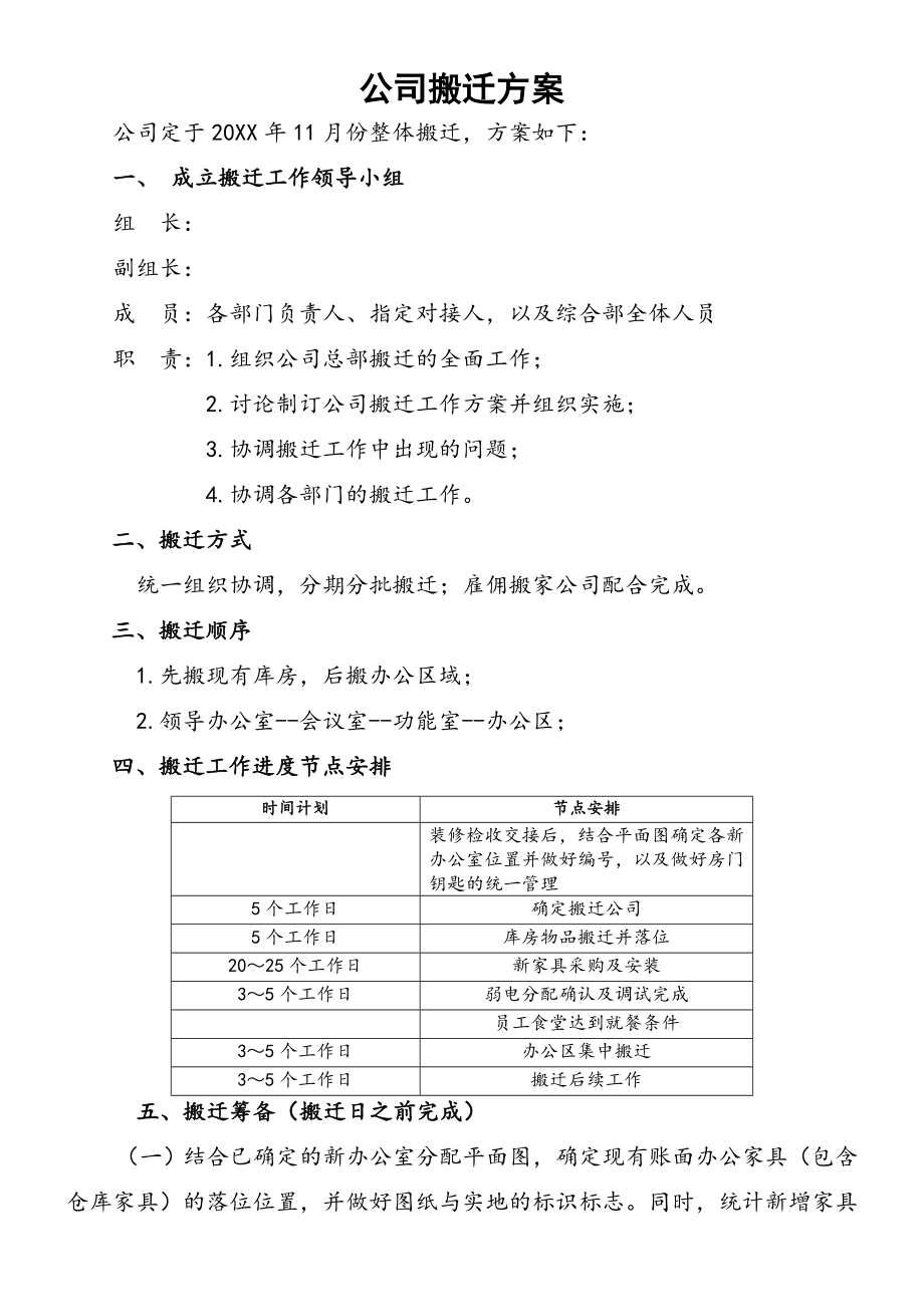 【搬迁管理】集团公司搬迁方案.doc_第1页