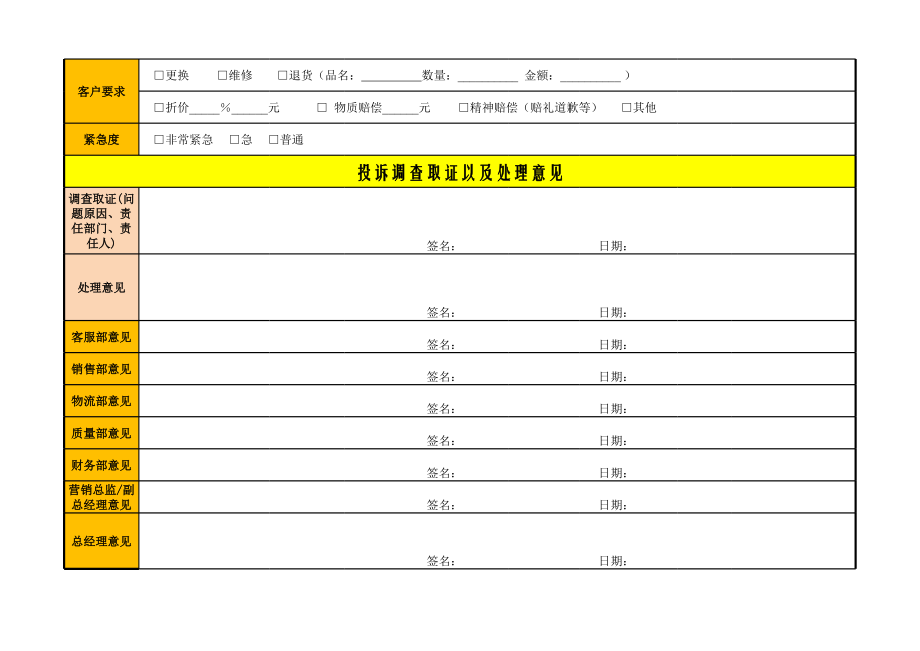 客户投诉处理表 (2).xls_第2页