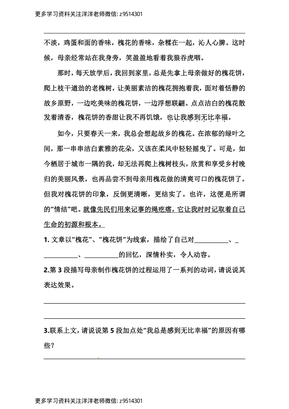 六（上）语文专项课外阅读理解题（含答案）.pdf_第2页