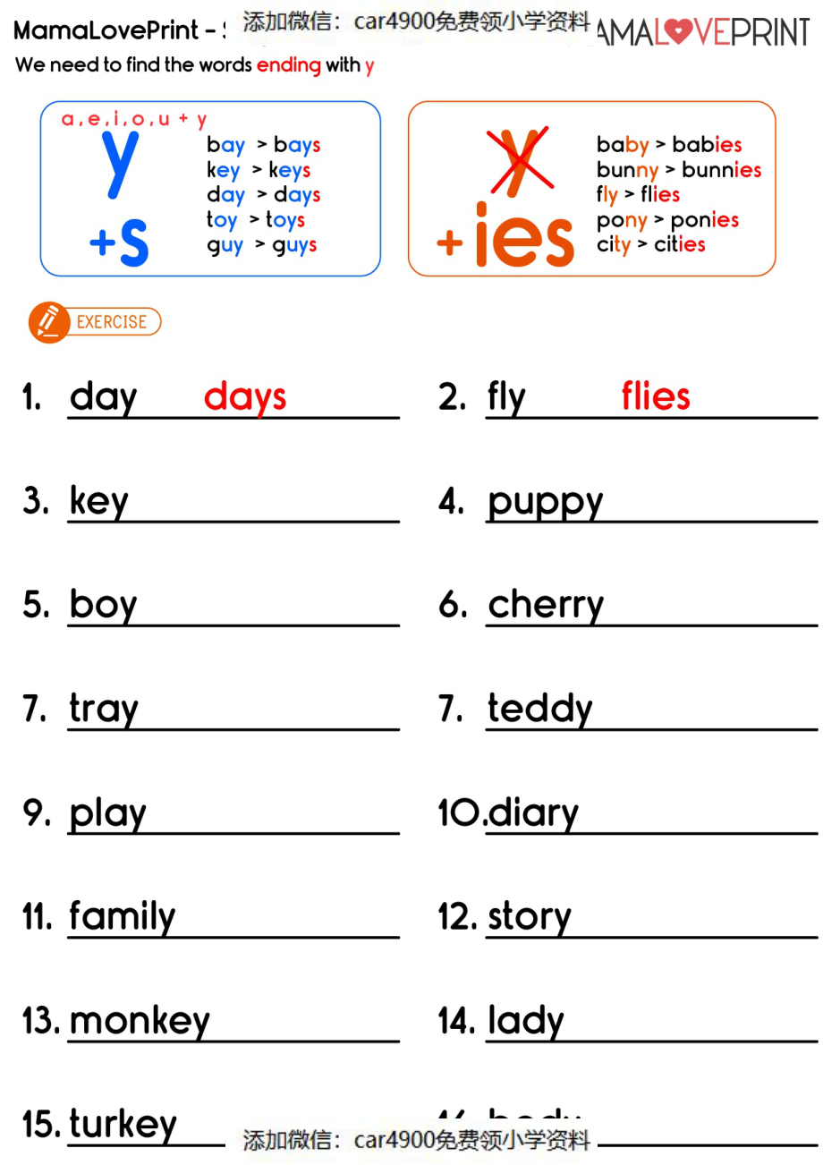 7_grammar_plural_nouns_book3（添加微信：car4900免费领小学资料）(1).pdf_第1页