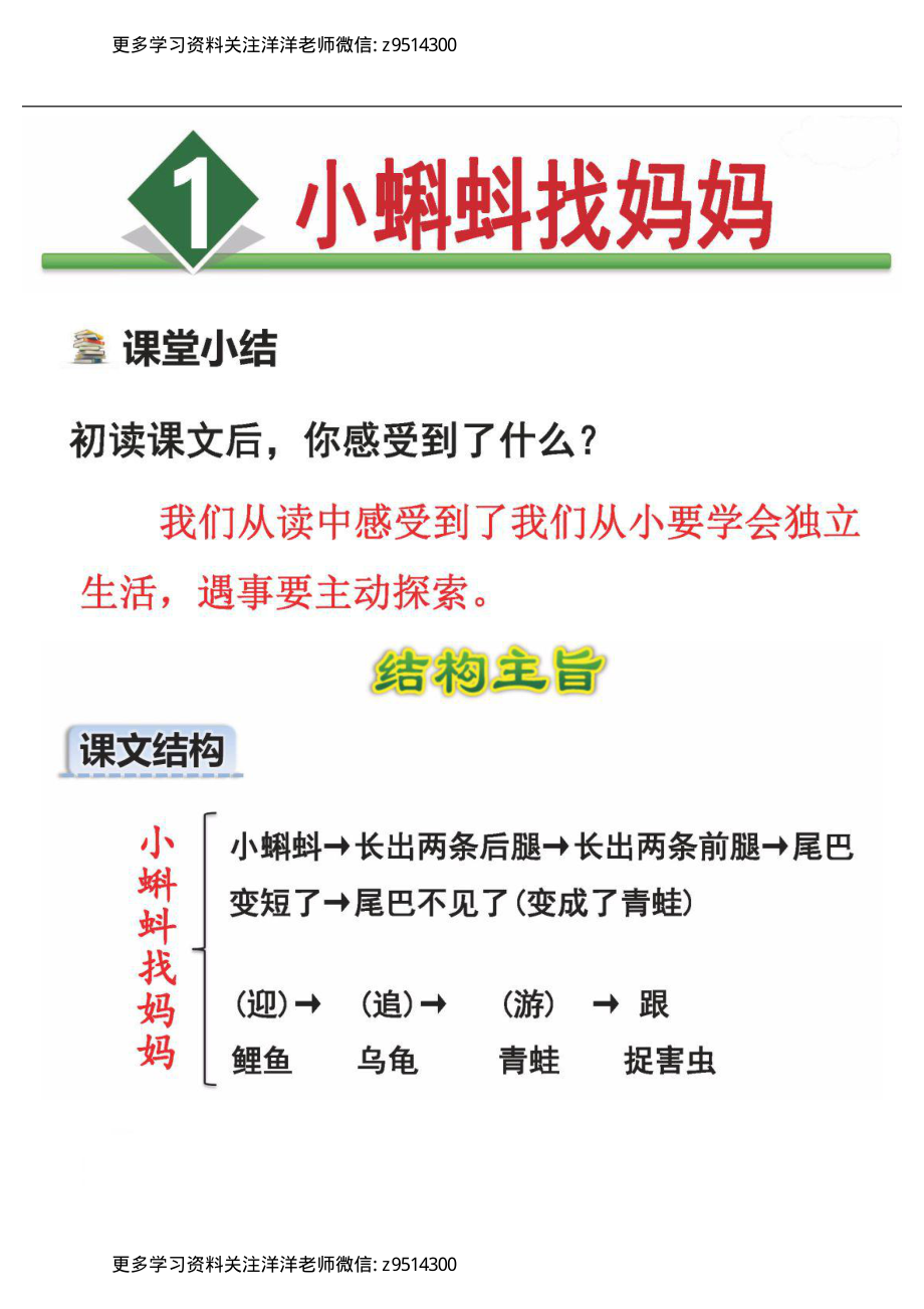 二（上 ）语文课文主要脉络、结构及中心主旨解读.pdf_第1页