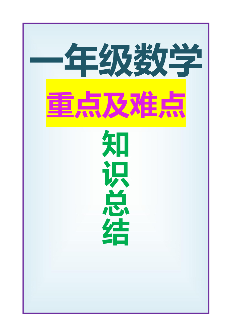 人教小学数学1下重点及难点知识点总结.pdf_第1页