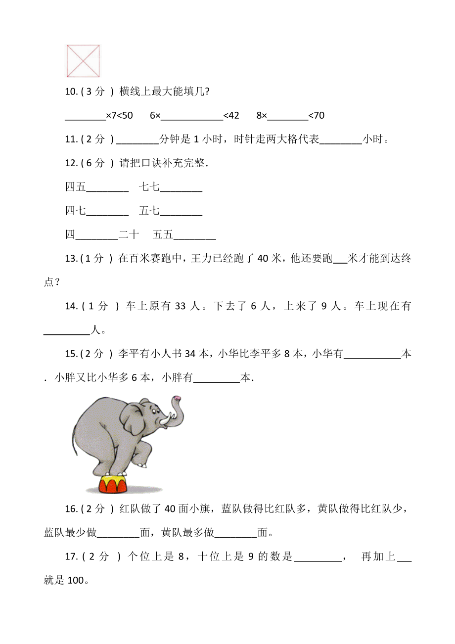 【期末专项突破】小学数学二年级上册-期末填空题专项突破练习（含答案）人教版.docx_第2页