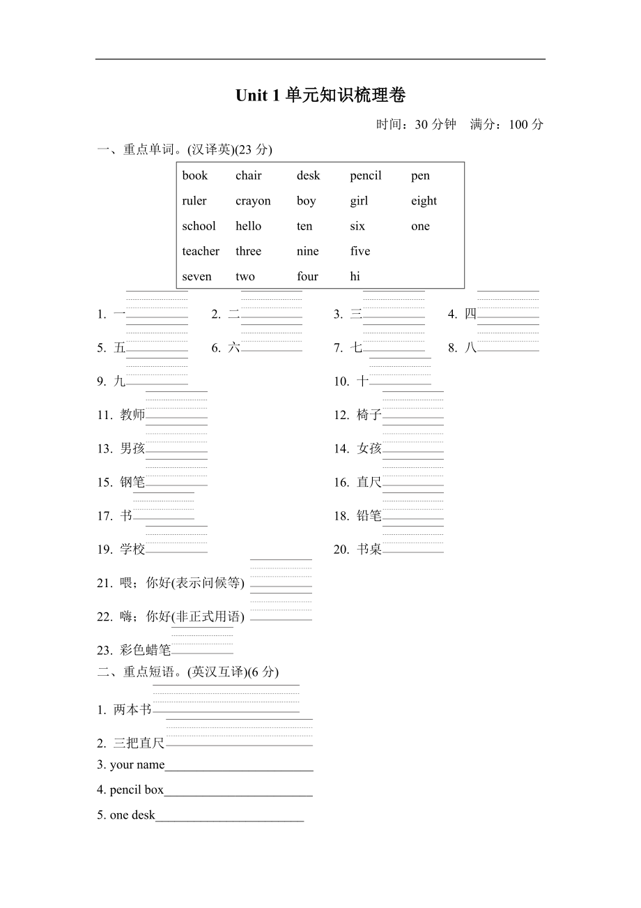 Unit 1单元知识梳理卷.doc_第1页