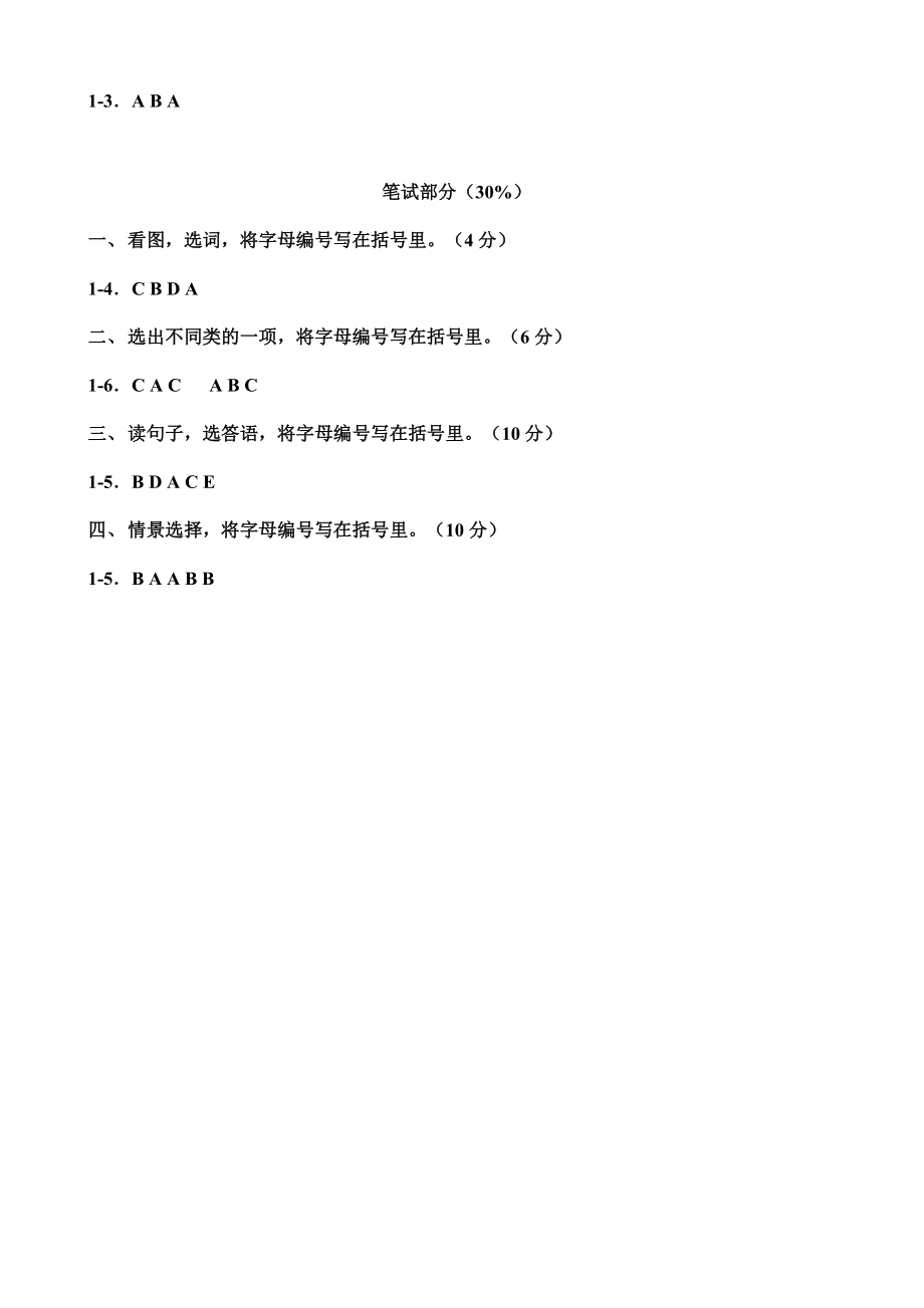 （参考答案）牛津深圳版二年级上册 Unit 3 Are you Alice 单元测试卷.doc_第2页