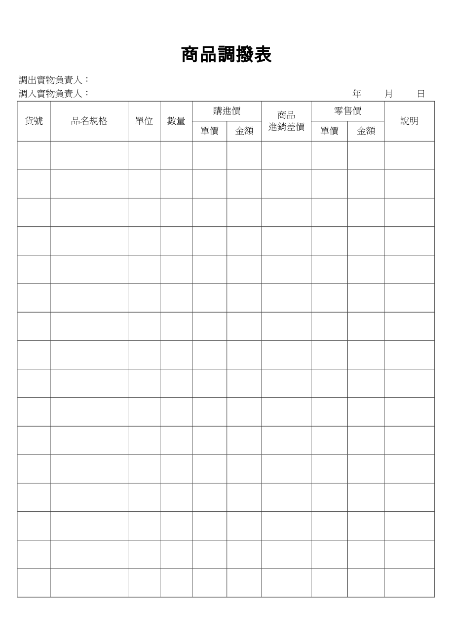 商品調撥表.doc_第1页