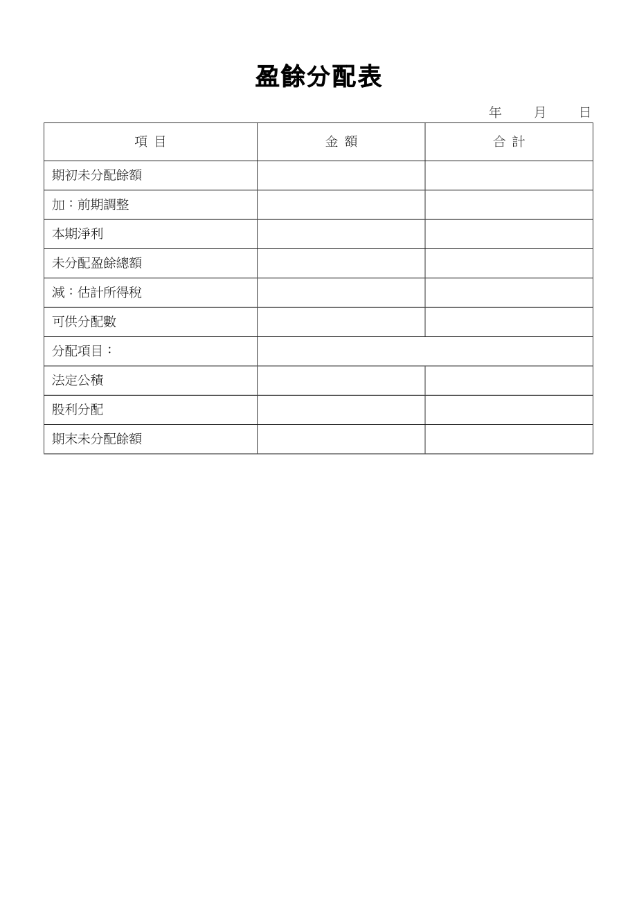 盈餘分配表.doc_第1页