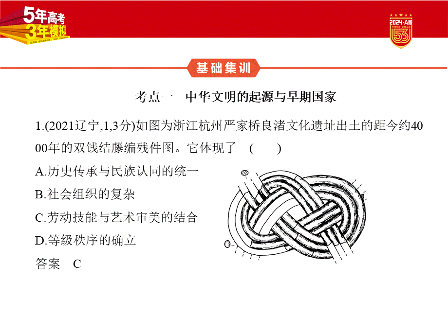 1_习题部分PPT-01-第一单元　从中华文明起源到秦汉统一多民族封建国家的建立与巩固.pptx_第2页