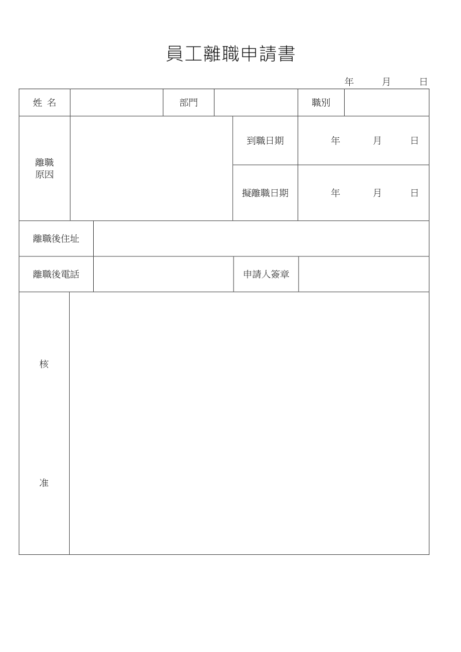 員工離職申請書.doc_第1页